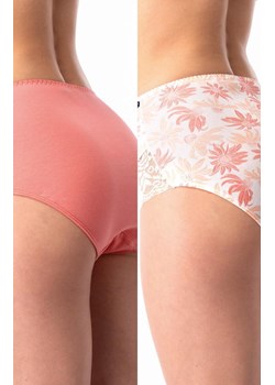 2-pack majtki damskie z wyższym stanem w kwiatowy wzór LPF 531, Kolor różowy-wzór, Rozmiar S, Key ze sklepu Intymna w kategorii Majtki damskie - zdjęcie 179538548