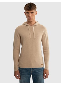 Sweter męski z kapturem beżowy Hoods 800 ze sklepu Big Star w kategorii Swetry męskie - zdjęcie 179543285