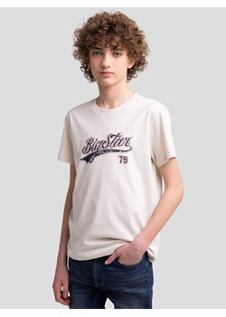 Koszulka chłopięca z nadrukiem kremowa Tomer 103 ze sklepu Big Star w kategorii T-shirty chłopięce - zdjęcie 179547939