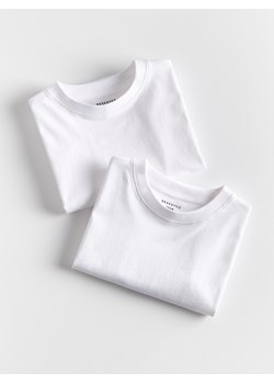 Reserved - Bawełniany t-shirt 2 pack - biały ze sklepu Reserved w kategorii T-shirty chłopięce - zdjęcie 179569756