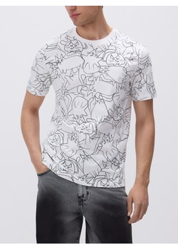 Reserved - T-shirt regular z nadrukiem allover - złamana biel ze sklepu Reserved w kategorii T-shirty męskie - zdjęcie 179570167