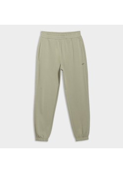Spodnie dresowe joggery uniseks 4F 4FWSS25TTROU0997 - oliwkowe ze sklepu Sportstylestory.com w kategorii Spodnie męskie - zdjęcie 179573929