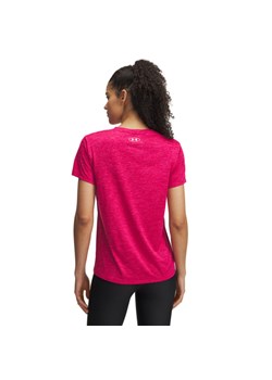 Damska koszulka treningowa Under Armour Tech SSV- Twist - różowa ze sklepu Sportstylestory.com w kategorii Bluzki damskie - zdjęcie 179573968