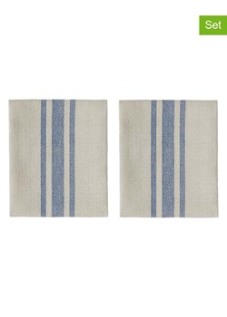 OYOY living design Ściereczki (2 szt.) &quot;Linu&quot; w kolorze beżowo-niebieskim do naczyń - 45 x 45 cm ze sklepu Limango Polska w kategorii Ścierki kuchenne - zdjęcie 179574448