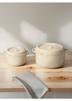 Sinsay - Pojemniki do przechowywania ze szczelnie zamykaną pokrywką 2 pack - kremowy ze sklepu Sinsay w kategorii Dom - zdjęcie 179579187