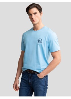 Koszulka męska bawełniana z haftem na piersi niebieska Reager 401 ze sklepu Big Star w kategorii T-shirty męskie - zdjęcie 179581006