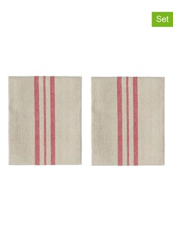 OYOY living design Ściereczki (2 szt.) &quot;Linu&quot; w kolorze beżowo-czerwonym do naczyń - 45 x 45 cm ze sklepu Limango Polska w kategorii Ścierki kuchenne - zdjęcie 179584278