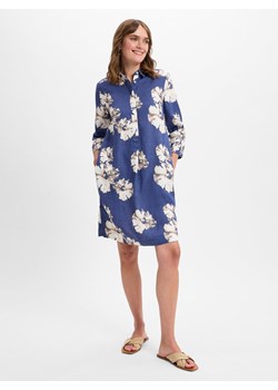 Franco Callegari Damska sukienka lniana Kobiety len niebieski wzorzysty ze sklepu vangraaf w kategorii Sukienki - zdjęcie 179585538