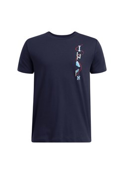 Chłopięcy t-shirt z nadrukiem Under Armour UA B Portal Logo SS - granatowy ze sklepu Sportstylestory.com w kategorii T-shirty chłopięce - zdjęcie 179596686
