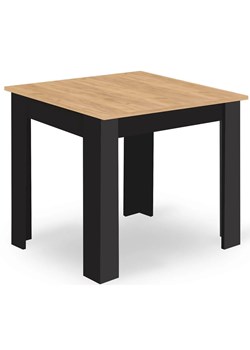 Kwadratowy stół 80x80 dąb artisan + czarny - Silio 3X ze sklepu Edinos.pl w kategorii Stoły - zdjęcie 179597477