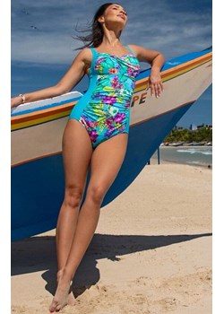 Jednoczęściowy strój kąpielowy plus size 508/46, Kolor turkusowy-wzór, Rozmiar M, Primo ze sklepu Intymna w kategorii Stroje kąpielowe - zdjęcie 179597549