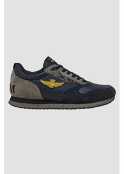 AERONAUTICA MILITARE Granatowe sneakersy męskie Am With Eagle Crest, Rozmiar 43 ze sklepu outfit.pl w kategorii Buty sportowe męskie - zdjęcie 179603076