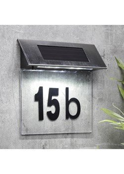 Garden Hero Numer domu podświetlany lampą LED w kolorze srebrnym - 19 x 18,5 cm ze sklepu Limango Polska w kategorii Dekoracje i akcesoria ogrodowe - zdjęcie 179603998