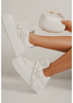 Białe Sneakersy na Grubej Podeszwie z Ozdobnym Sznurowaniem Sovvia ze sklepu born2be.pl w kategorii Buty sportowe damskie - zdjęcie 179608135