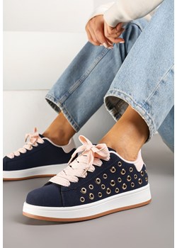 Granatowe Sneakersy z Ozdobnymi Nitami Feloriela ze sklepu renee.pl w kategorii Buty sportowe damskie - zdjęcie 179611197