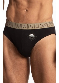 2-pack slipy męskie M-1057SD, Kolor czarny-khaki, Rozmiar L, LAMA ze sklepu Intymna w kategorii Majtki męskie - zdjęcie 179630117