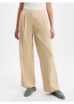 Opus Damskie spodnie materiałowe - Maiga Kobiety Sztuczne włókno beżowy jednolity ze sklepu vangraaf w kategorii Spodnie damskie - zdjęcie 179631208