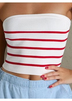 Sinsay - Swetrowy top bandeau w paski - wielobarwny ze sklepu Sinsay w kategorii Bluzki damskie - zdjęcie 179632669