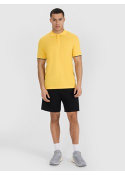 Męska koszulka polo 4F 4FRSS25TPTSM633 - żółta ze sklepu Sportstylestory.com w kategorii T-shirty męskie - zdjęcie 179633137