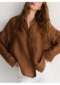 Reserved - Koszula oversize - ciemnobrązowy ze sklepu Reserved w kategorii Koszule damskie - zdjęcie 179635895