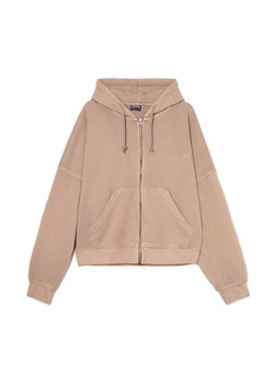 Cropp - Rozpinana beżowa bluza z efektem sprania - beżowy ze sklepu Cropp w kategorii Bluzy męskie - zdjęcie 179643078