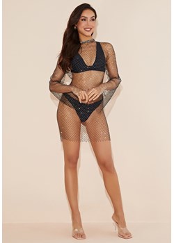Sukienka mini plażowa z długim rękawem ażurowa ze sklepu Jacinshop w kategorii Odzież plażowa - zdjęcie 179645307