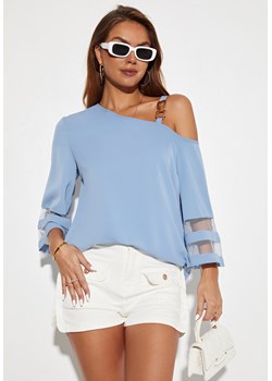 Bluzka z rozkloszowanymi rękawami cold shoulder ze sklepu Jacinshop w kategorii Bluzki damskie - zdjęcie 179645518