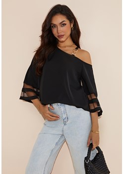 Bluzka z rozkloszowanymi rękawami cold shoulder ze sklepu Jacinshop w kategorii Bluzki damskie - zdjęcie 179645519