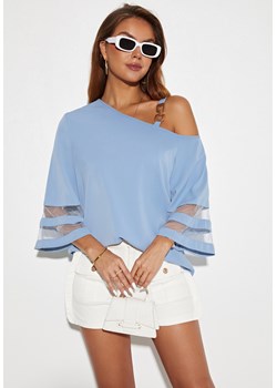 Bluzka z rozkloszowanymi rękawami cold shoulder ze sklepu Jacinshop w kategorii Bluzki damskie - zdjęcie 179645525