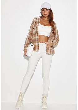 Bluza w kratkę z kapturem i długim rękawem ze sklepu Jacinshop w kategorii Bluzy damskie - zdjęcie 179649779