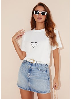 T-shirt z krótkim rękawem i serduszkiem ze sklepu Jacinshop w kategorii Bluzki damskie - zdjęcie 179650419