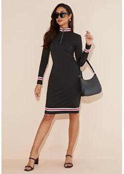 Sukienka mini sportowa długi rękaw z lamówką ze sklepu Jacinshop w kategorii Sukienki - zdjęcie 179650697