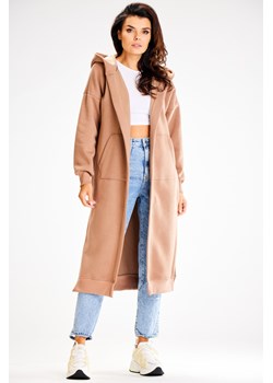 Bluza typu parka z kapturem i kieszeniami - beżowa - id: 2025378 - marki AWAMA - 179651519 Bluza typu parka z kapturem i kieszeniami - beżowa ze sklepu Cudmoda w kategorii Bluzy damskie - zdjęcie 179651519
