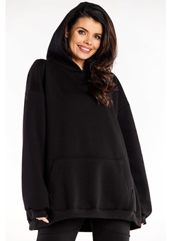 Bluza damska oversize z kapturem - czarna ze sklepu Cudmoda w kategorii Bluzy damskie - zdjęcie 179651577