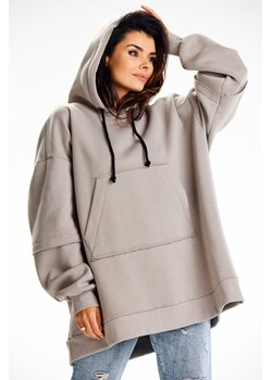 Bluza damska z ozdobnymi naszywkami - szara ze sklepu Cudmoda w kategorii Bluzy damskie - zdjęcie 179651618