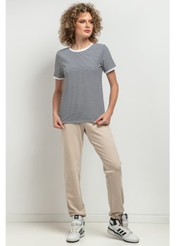 T-shirt damski z krótkim rękawem - biało-czarny ze sklepu Cudmoda w kategorii Bluzki damskie - zdjęcie 179651919