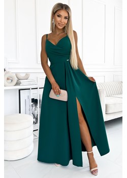 Elegancka sukienka maxi na ramiączkach - zielona ze sklepu Cudmoda w kategorii Sukienki - zdjęcie 179652807