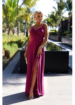 Elegancka sukienka maxi na ramiączkach - fuksja ze sklepu Cudmoda w kategorii Sukienki - zdjęcie 179652908