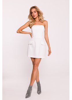 Gorsetowa sukienka mini – ecru ze sklepu Cudmoda w kategorii Sukienki - zdjęcie 179653707