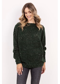 Miękki sweter oversize – zielony ze sklepu Cudmoda w kategorii Swetry damskie - zdjęcie 179654005