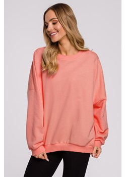 Bluza oversize ze ściągaczem na dole – koralowa ze sklepu Cudmoda w kategorii Bluzy damskie - zdjęcie 179654128