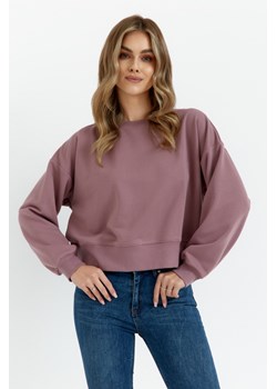 Bluza dresowa ze ściągaczem - wrzosowa ze sklepu Cudmoda w kategorii Bluzy damskie - zdjęcie 179654167
