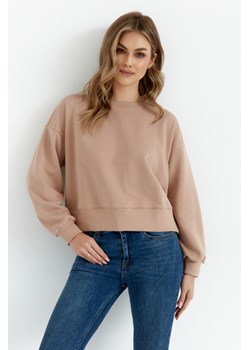 Bluza dresowa ze ściągaczem - mocca ze sklepu Cudmoda w kategorii Bluzy damskie - zdjęcie 179654168