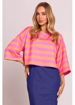 Krótka bluza z nadrukiem - model 3 ze sklepu Cudmoda w kategorii Bluzy damskie - zdjęcie 179654726