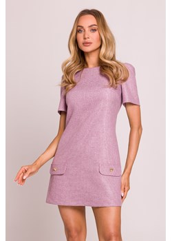 Trapezowa sukienka mini - marsala ze sklepu Cudmoda w kategorii Sukienki - zdjęcie 179654787
