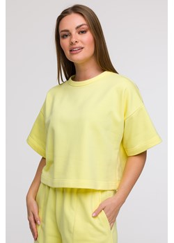 Bluza oversize z krótkimi rękawami - cytrynowa ze sklepu Cudmoda w kategorii Bluzy damskie - zdjęcie 179654885
