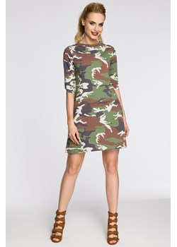 Dresowa sukienka moro - model 1 ze sklepu Cudmoda w kategorii Sukienki - zdjęcie 179655005