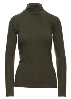 Damski golf z marszczeniem i długim rękawem - khaki - id: 6769 - marki Prestige - 179655296 Damski golf z marszczeniem i długim rękawem - khaki ze sklepu Cudmoda w kategorii Bluzki damskie - zdjęcie 179655296