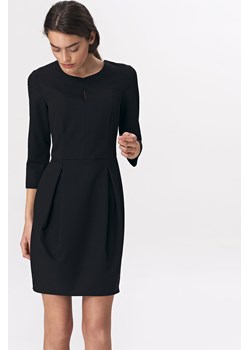 Sukienka mini tulipan z rękawem 3/4 - czarna ze sklepu Cudmoda w kategorii Sukienki - zdjęcie 179655369