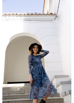 Sukienka rozkloszowana z siatki z nadrukiem - model 1 - id: 209596 - marki Makover - 179655577 Sukienka rozkloszowana z siatki z nadrukiem - model 1 ze sklepu Cudmoda w kategorii Sukienki - zdjęcie 179655577